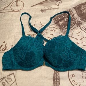 Green Auden size 36A front closure razorback bra NWOT